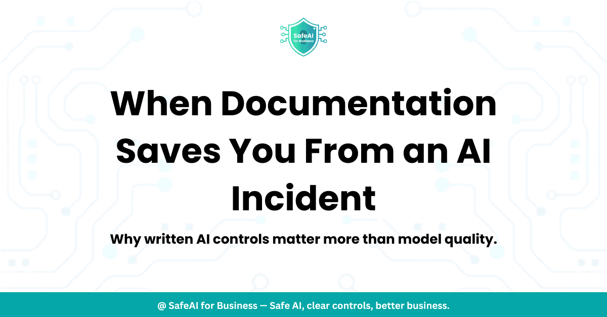 AI documentation for business checklist on a laptop screen