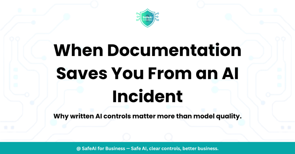 AI documentation for business checklist on a laptop screen