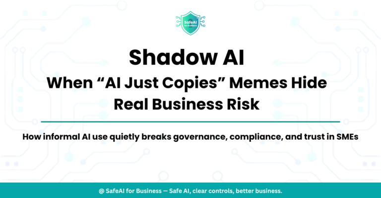 Shadow AI governance risk warning on a business dashboard screen