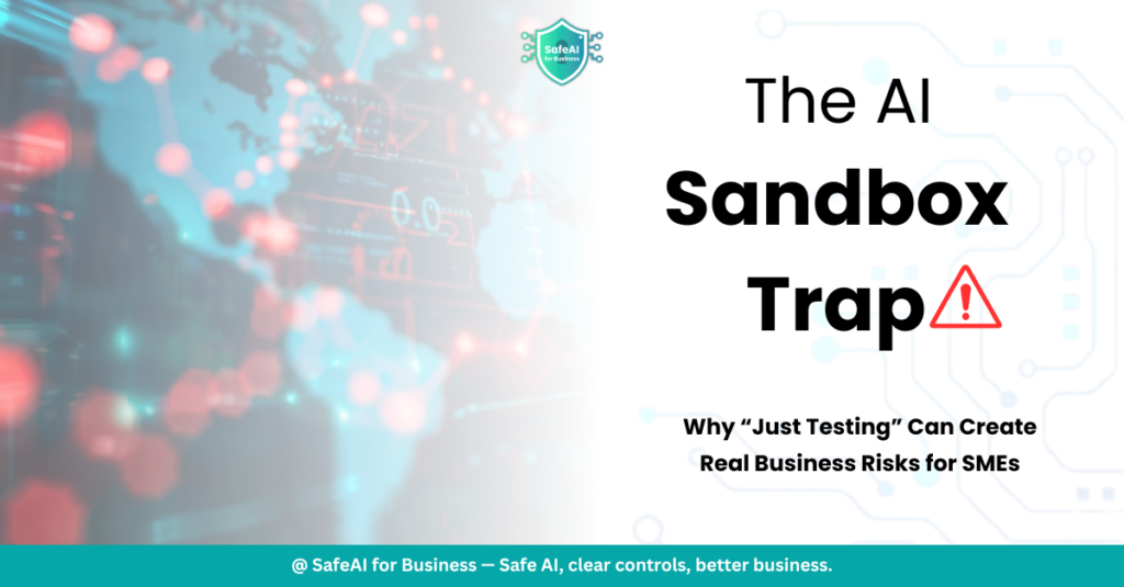 SME owner reviewing AI sandbox security logs on laptop
